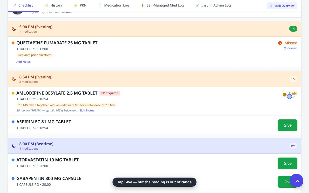 When a Safety Check Holds a Dose — VentoFlo walkthrough